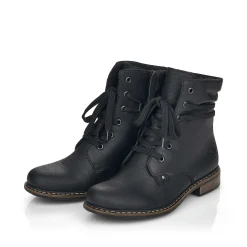 Rieker Women'S Corded Boots Asphalt Black