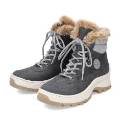 Rieker Women'S Corded Boots Granite Gray