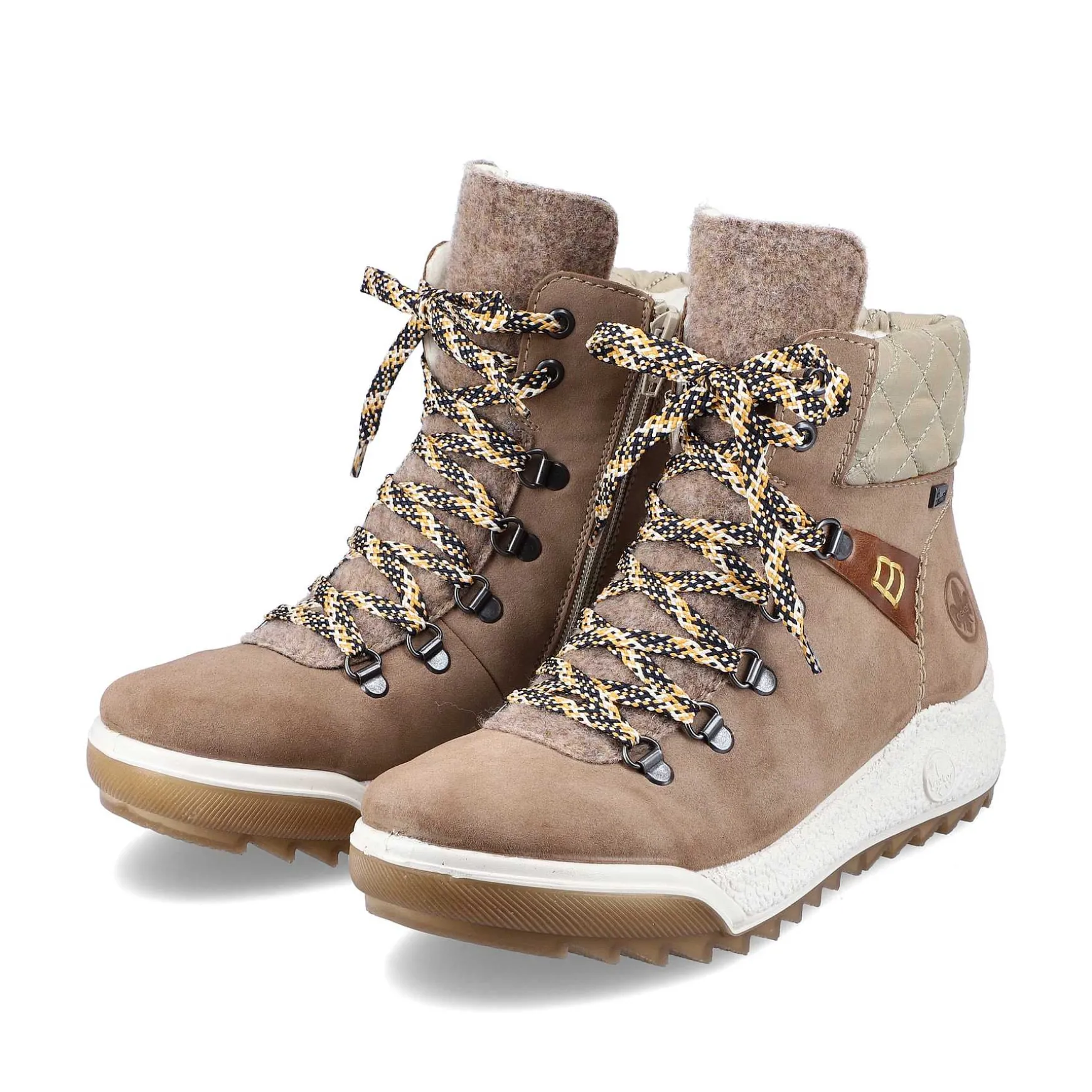 Rieker Women'S Corded Boots Brown Beige