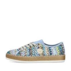 Rieker Women'S Lace-Up Shoes Multi-Sky Blue