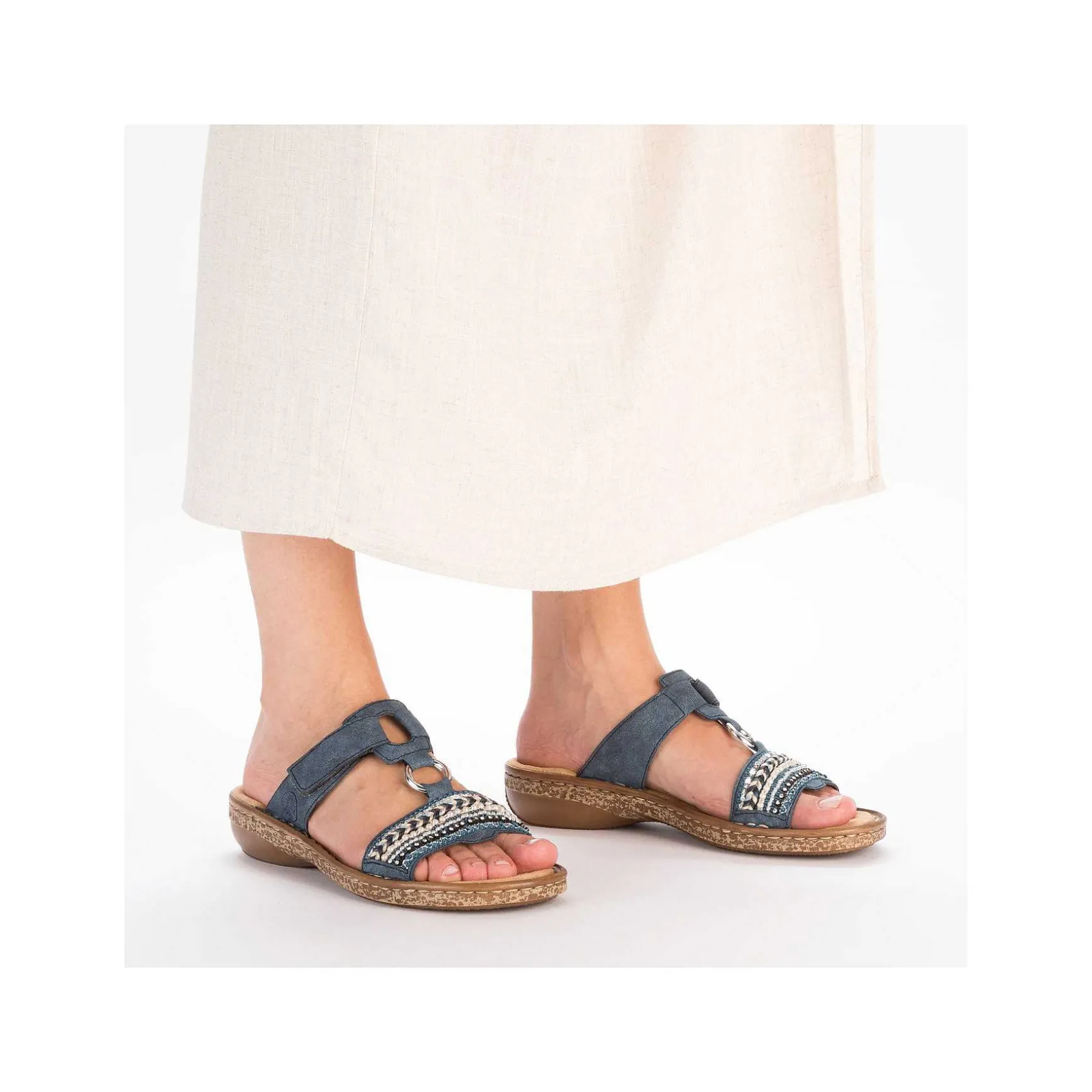 Rieker Women'S Mules Denim Blue