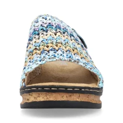 Rieker Women'S Mules Multi-Sky Blue