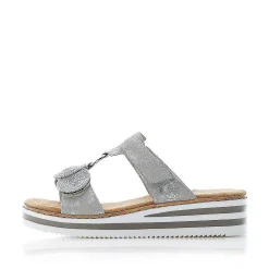 Rieker Women'S Mules Silver Gray