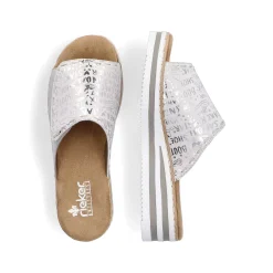 Rieker Women'S Mules Silver Metallic