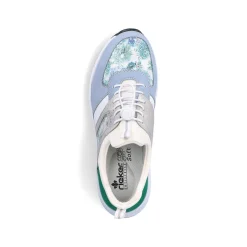 Rieker Women'S Slippers Baby Blue-Cream White