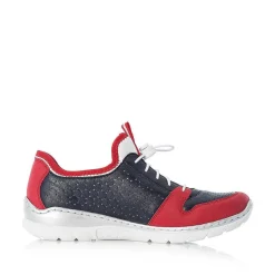Rieker Women'S Slippers Navy Blue-Fire Red