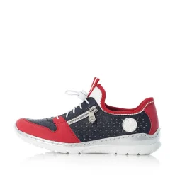 Rieker Women'S Slippers Navy Blue-Fire Red