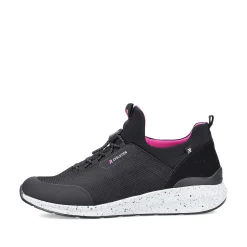 Rieker Women'S Slippers Urban-Black Flamingo-Pink