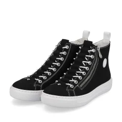 Rieker Women'S Sneaker High Night Black-Crystal White