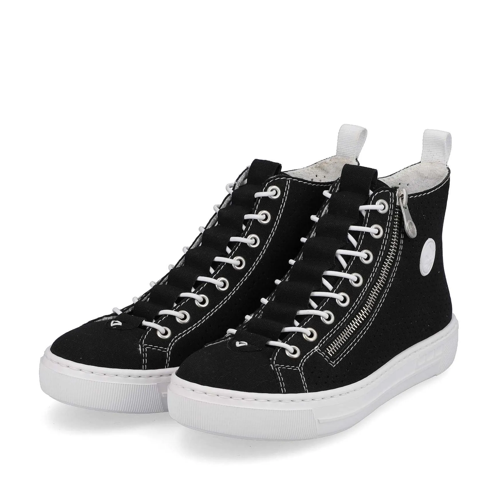 Rieker Women'S Sneaker High Night Black-Crystal White