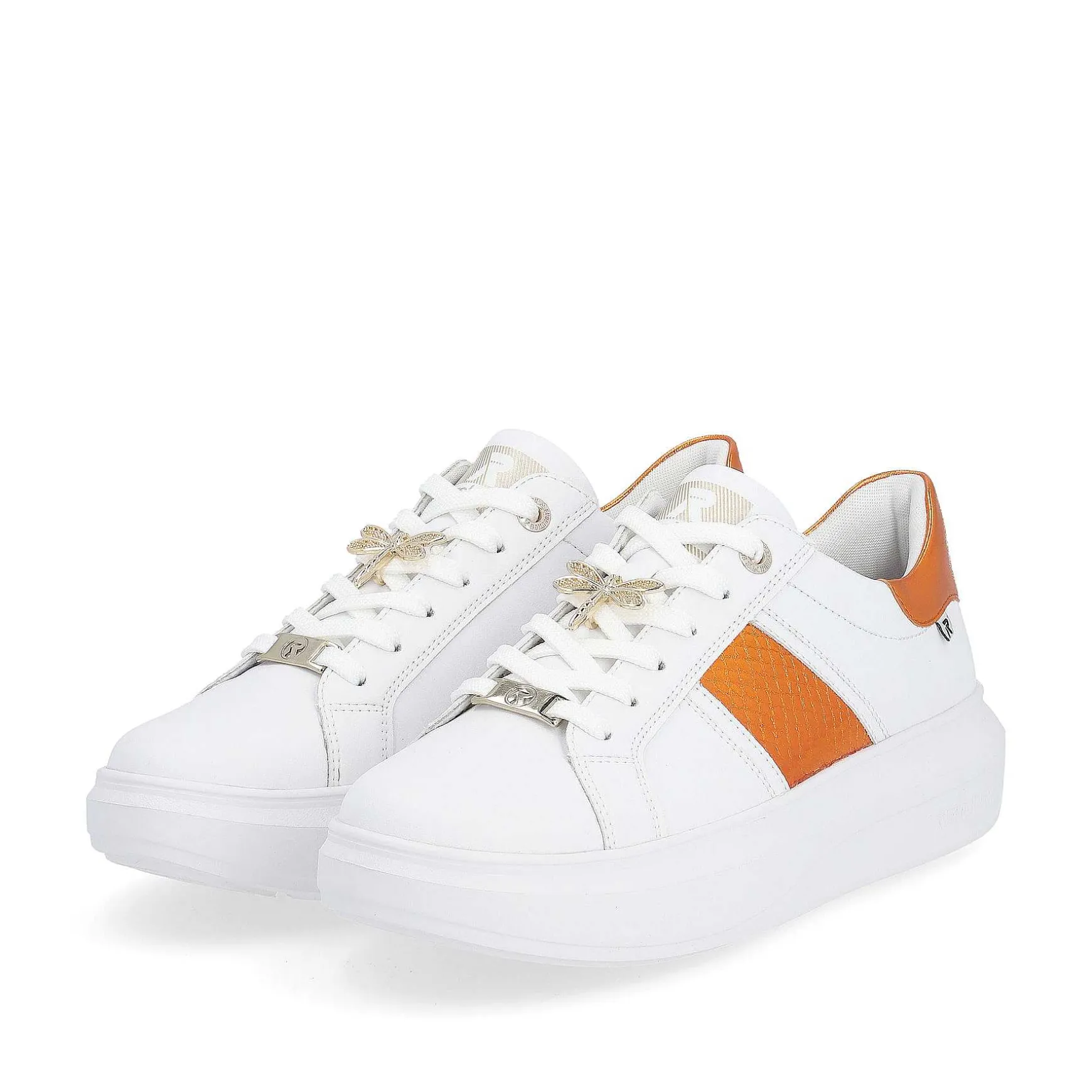 Rieker Women'S Sneaker Low Pearl-White Copper-Metallic