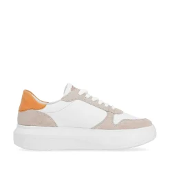 Rieker Women'S Sneaker Low Pearl-White Sand-Beige