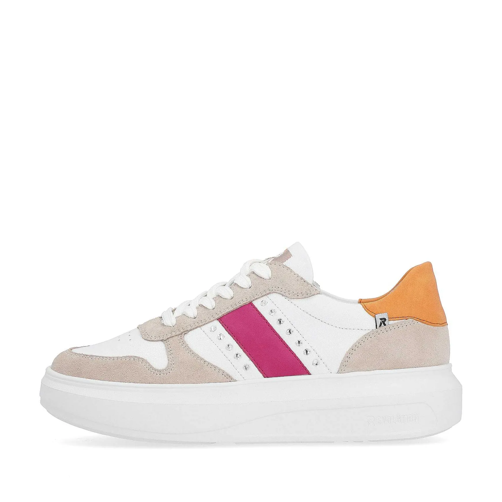 Rieker Women'S Sneaker Low Pearl-White Sand-Beige