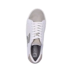 Rieker Women'S Sneaker Low Vanilla-White Stone-Grey