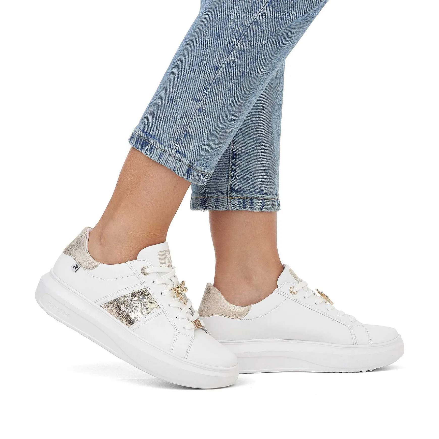 Rieker Women'S Sneaker Low Swan-White Gold