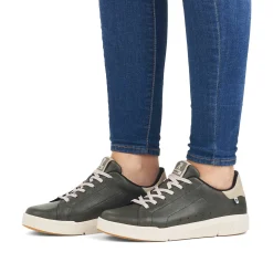 Rieker Women'S Sneaker Low Khaki Grey