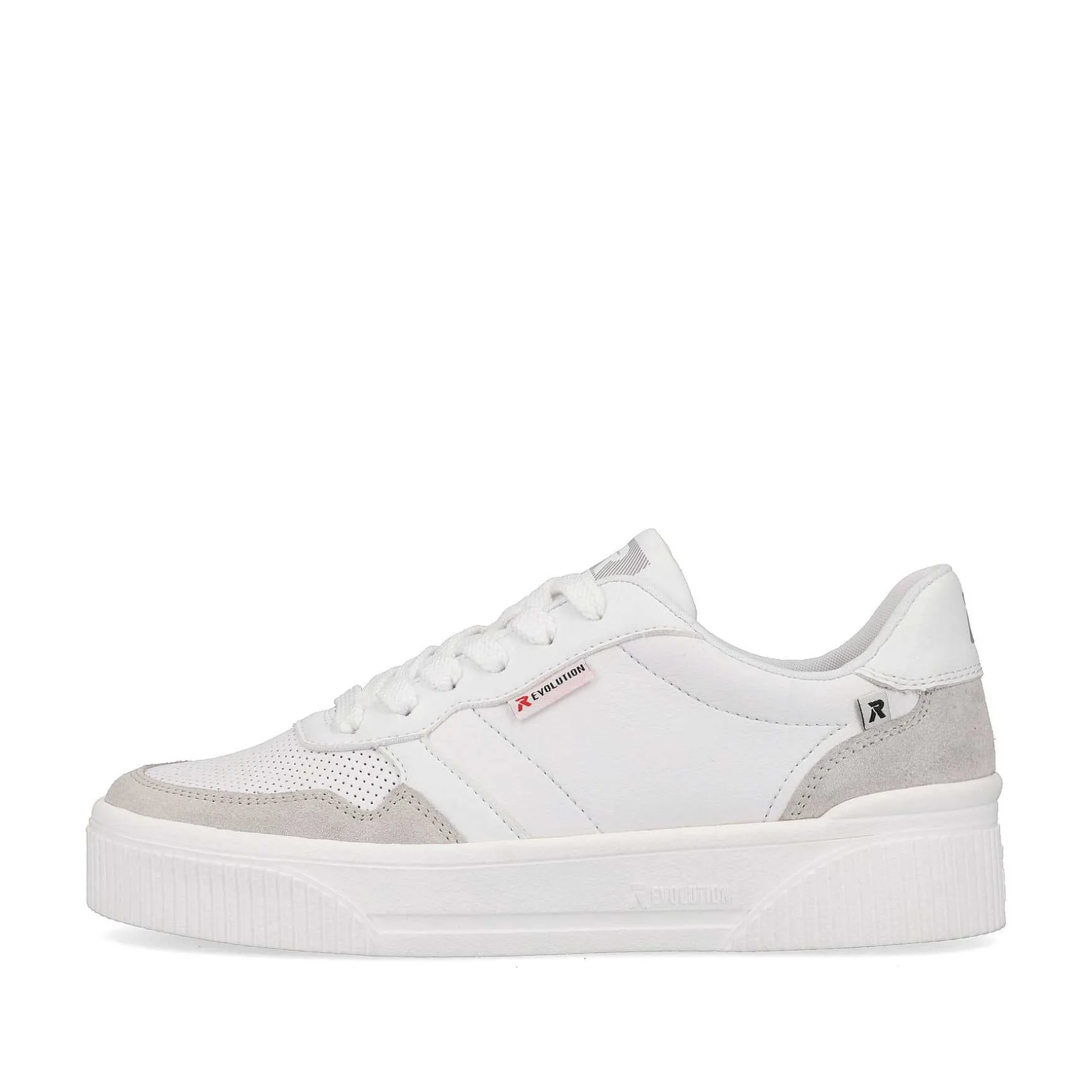 Rieker Women'S Sneaker Low Swan-White Stone-Grey