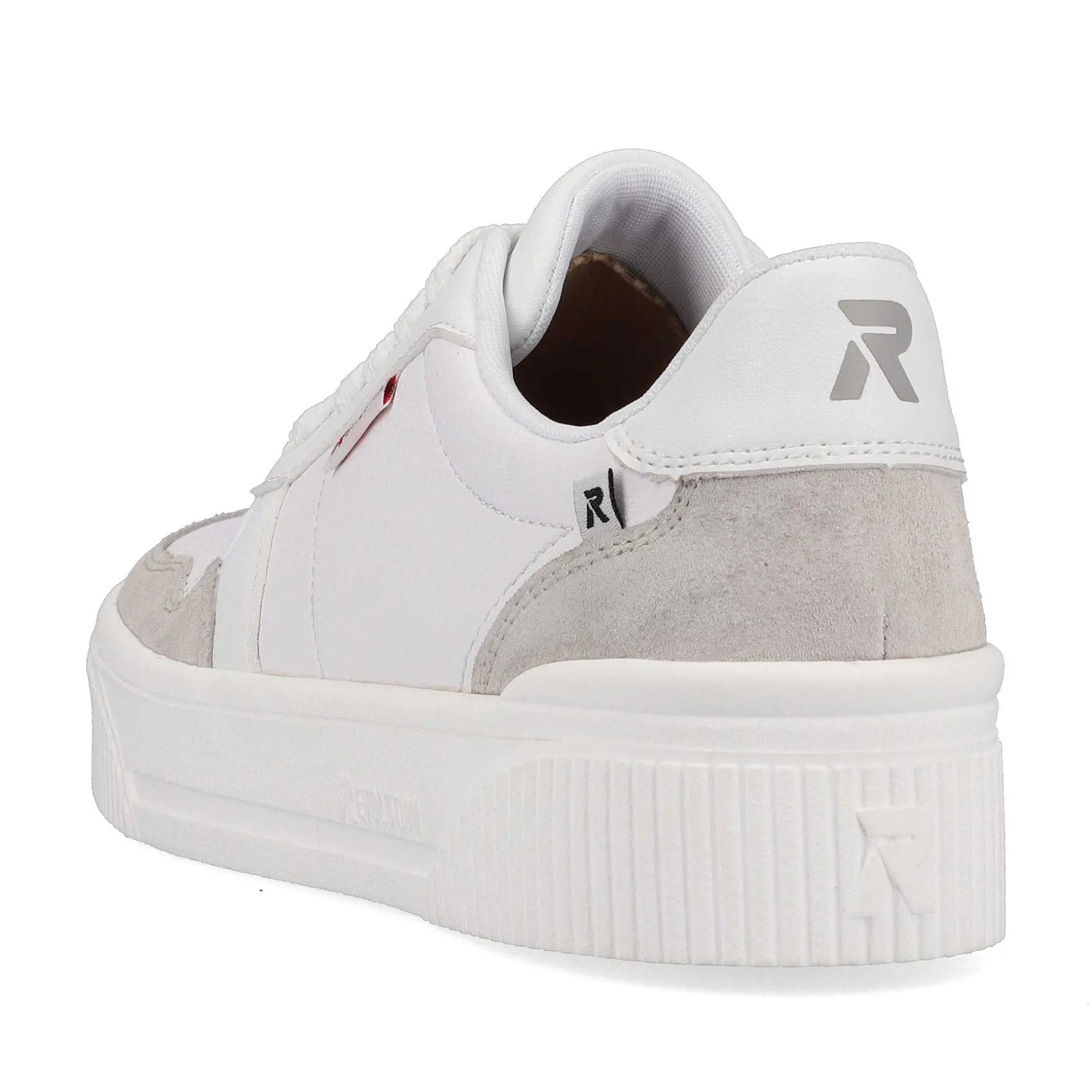 Rieker Women'S Sneaker Low Swan-White Stone-Grey