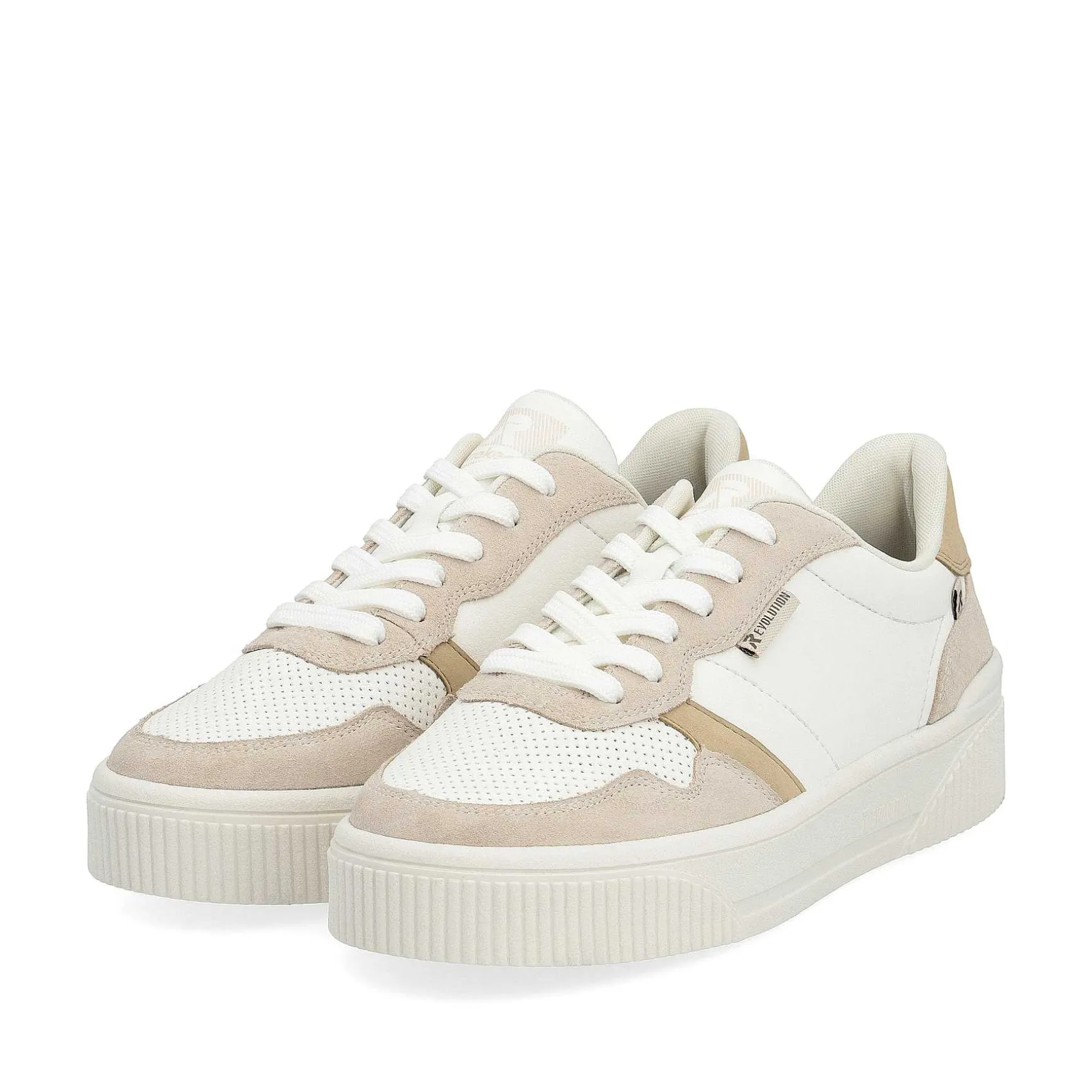 Rieker Women'S Sneaker Low Crystal-White Sand-Beige