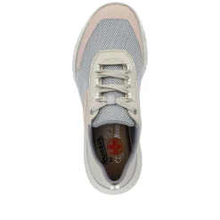 Rieker Women'S Sneaker Low Light Beige-Pastel Blue-Pink