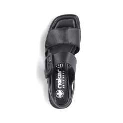 Rieker Women'S Strappy Sandals Glossy Black