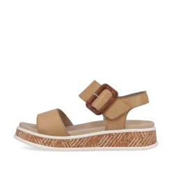 Rieker Women'S Strappy Sandals Clay Beige