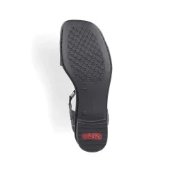 Rieker Women'S Strappy Sandals Asphalt Black