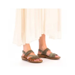Rieker Women'S Strappy Sandals Green Grey