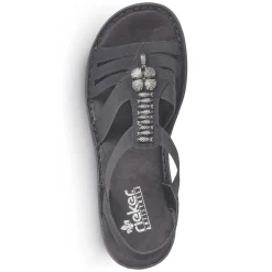 Rieker Women'S Strappy Sandals Night Black