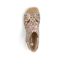 Rieker Women'S Strappy Sandals Bronze Metallic