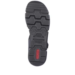 Rieker Women'S Strappy Sandals Asphalt Black