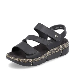 Rieker Women'S Strappy Sandals Asphalt Black
