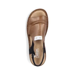 Rieker Women'S Strappy Sandals Nut Brown-Deep Black