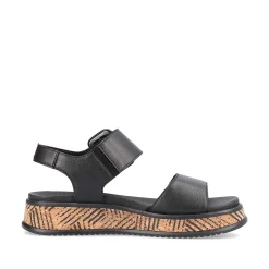 Rieker Women'S Strappy Sandals Midnight Black