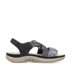 Rieker Women'S Strappy Sandals Night Black