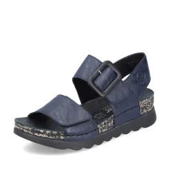 Rieker Women'S Strappy Sandals Steel Blue