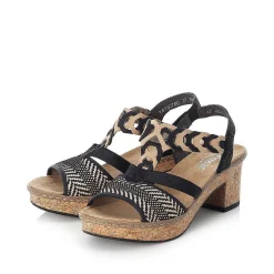 Rieker Women'S Strappy Sandals Jet Black