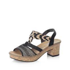 Rieker Women'S Strappy Sandals Jet Black
