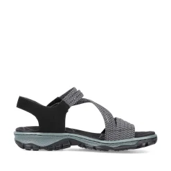 Rieker Women'S Trekking Sandals Graphite Black