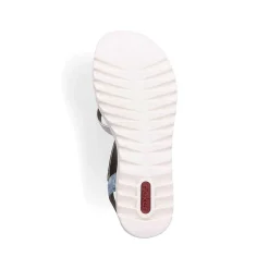 Rieker Women'S Wedge Sandals Sky Blue-Silver