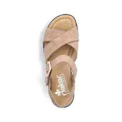 Rieker Women'S Wedge Sandals Sand Beige
