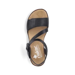 Rieker Women'S Wedge Sandals Matt Black
