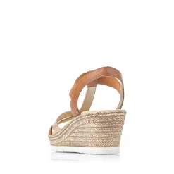Rieker Women'S Wedge Sandals Coffee Brown