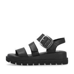 Rieker Women'S Wedge Sandals Midnight Black