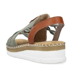 Rieker Women'S Wedge Sandals Khaki Green