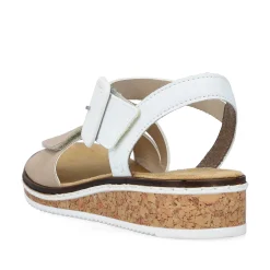 Rieker Women'S Wedge Sandals Edelweis Champagne Beige