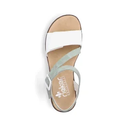Rieker Women'S Wedge Sandals Mint Green-Pearl White