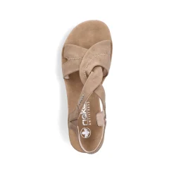 Rieker Women'S Wedge Sandals Brown-Beige