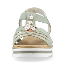 Rieker Women'S Wedge Sandals Mint Green