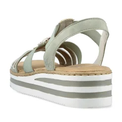 Rieker Women'S Wedge Sandals Mint Green